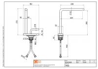 Смеситель для раковины Quadro design Levo 14 02 AS высокий гидропрогрессивый схема 3