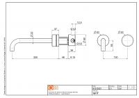 Смеситель для раковины Quadro design Stereo 16 11T встраиваемый 2 отверстия схема 5