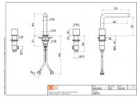 Смеситель для раковины Quadro design Stereo 16 07V AS три отверстия схема 2 Смеситель для раковины Quadro design Stereo 16 07V AS три отверстия схема 2