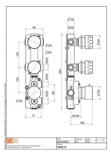 Термостатический смеситель Quadro design HB 15 49.0 AS два запорных крана схема 2 Термостатический смеситель Quadro design HB 15 49.0 AS два запорных крана схема 2