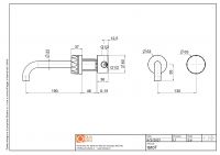 Смеситель для раковины Quadro design HB 15 10T AS встраиваемый в стену схема 2