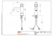 Смеситель для раковины Quadro design Modo 17 01T изогнутый излив схема 5