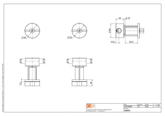 Вентили встраиваемого смесителя Quadro design Valvola01 19 63V схема 7