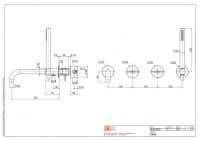 Смеситель для ванны и душа Quadro design Valvola01 19 69 настенный схема 6