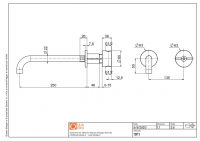Смеситель для раковины Quadro design Valvola01 19 11 монтаж в стену схема 5