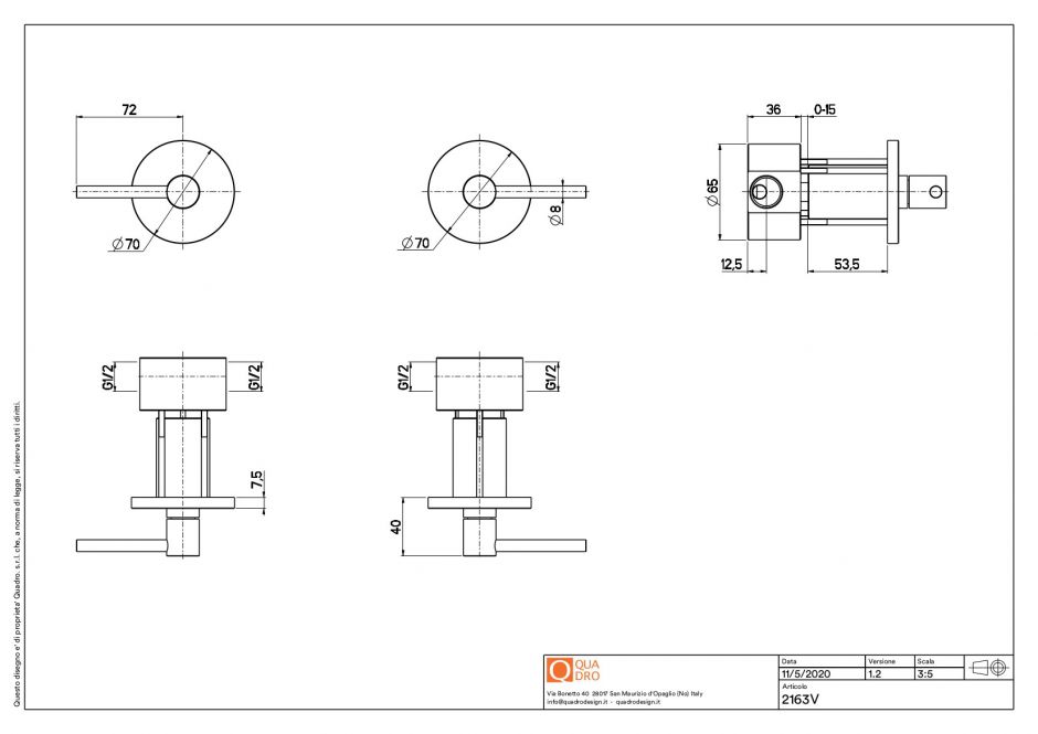 Вентили смесителя Quadro design FFQT 21 63V на 1 потребителя ФОТО