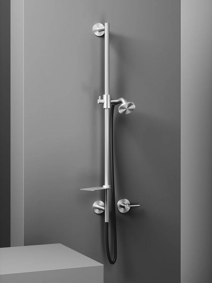 Душевой гарнитур Quadro design TS21.00 AS 80 мм сталь брашированная ФОТО