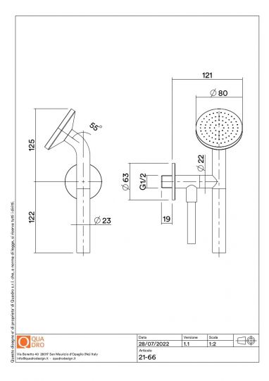 Ручной душ Quadro design FFQT 80 мм схема 9