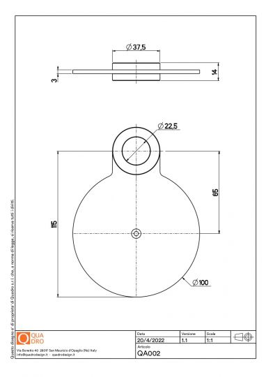 Полка круглая Quadro design FFQT QA002 на трубу 22 мм схема 7