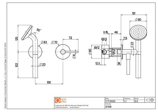 Душевой набор Quadro design FFQT 21 58T без излива схема 10