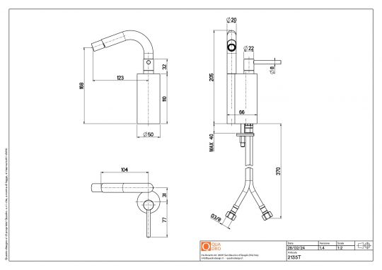 Смеситель для биде Quadro design FFQT 21 35T схема 5