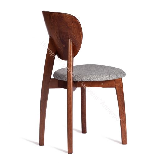 Стул DIAMANTE мягкое сидение / 1 шт. в упаковке бук, 42x42x85см, коричневый, ткань wool dimgrey, серый