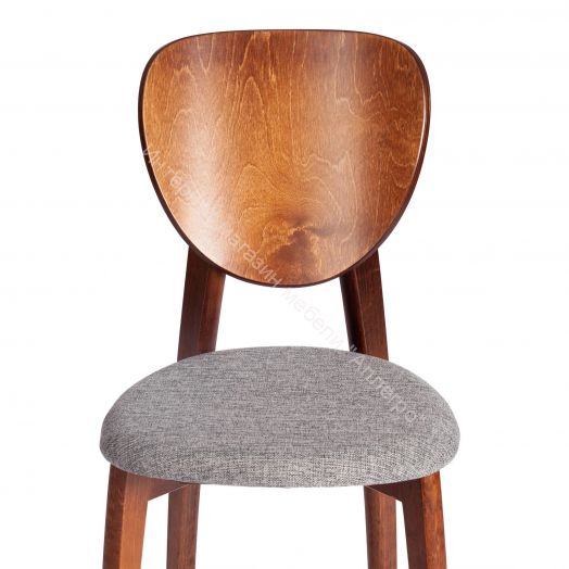 Стул DIAMANTE мягкое сидение / 1 шт. в упаковке бук, 42x42x85см, коричневый, ткань wool dimgrey, серый