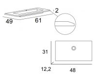 Раковина мебельная из искусственного мрамора Cezares 50352 61х49х14 схема 2