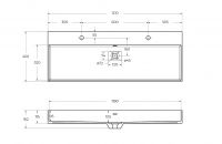 Раковина мебельная из искусственного мрамора Cezares 50314 121х45х11,5 схема 2
