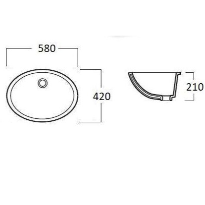 Керамическая раковина LSOT Cezares 57х41 схема 2
