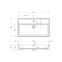 Керамическая раковина Cezares CZR-MIL, глубина 46,5 см схема 4 Керамическая раковина Cezares CZR-MIL, глубина 46,5 см схема 4