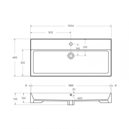 Керамическая раковина Cezares CZR-MIL, глубина 46,5 см схема 6 Керамическая раковина Cezares CZR-MIL, глубина 46,5 см схема 6