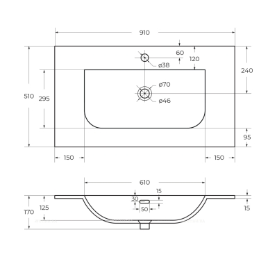 Керамическая раковина мебельная Cezares CZR-8099 схема 6