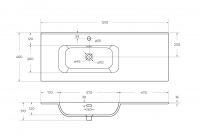 Керамическая раковина Cezares  CZR-8095 чаша слева/справа, глубина 46см схема 4