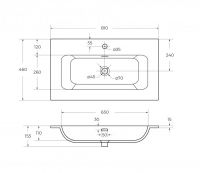 Керамическая раковина мебельная Cezares 81х46х15,5 схема 2