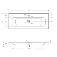 Керамическая раковина мебельная Cezares 121х46 схема 2