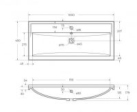 Раковина Cezares GIUBILEO-N из искусственного мрамора схема 2