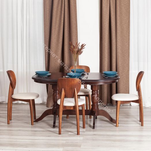 Стул DIAMANTE мягкое сидение / 1 шт. в упаковке бук, 42x42x85см, коричневый, ткань Tenerife Cream