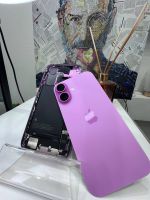 Apple iPhone корпус 16 в сборе со шлейфами, стеклом камеры оригинал с разбора (снятый) идеал розовый