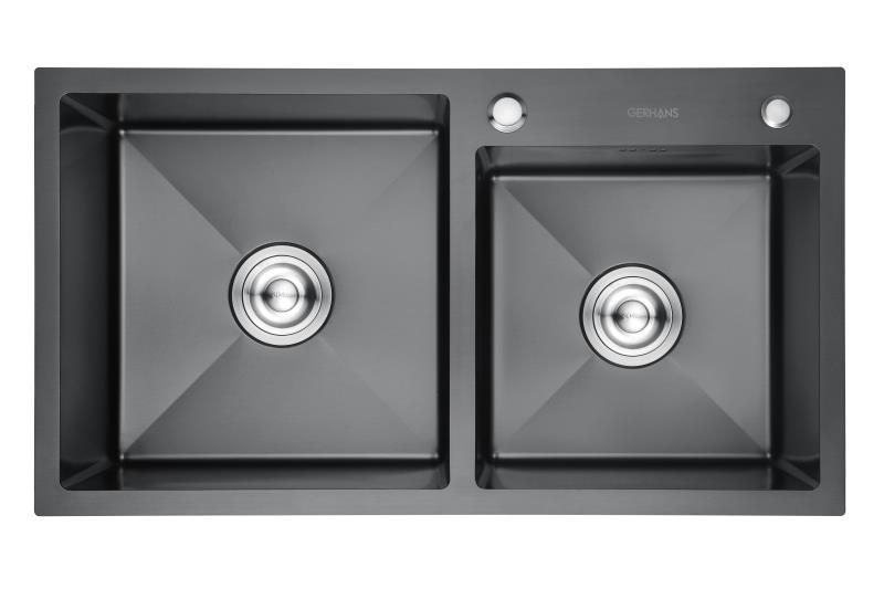 Кухонная мойка Gerhans премиум 780х430 нержавеющая сталь, PVD графит K37843B-S
