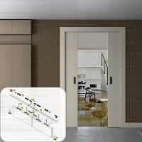 Комплект фурнитуры Krona Koblenz 0550-50/80/120 для 2-х деревянных дверей до 50/80/120 кг.