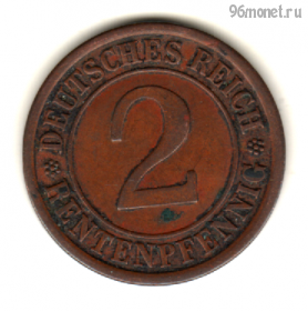 Германия 2 рентенпфеннига 1924 J