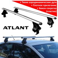 Багажник на крышу Volkswagen Polo sedan, Атлант: аэродинамические дуги и опоры типа Е