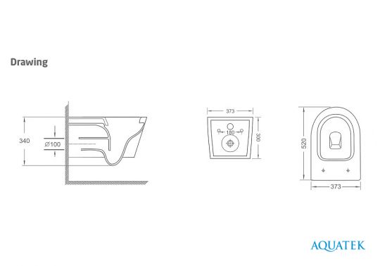 Унитаз подвесной безободковый Aquatek Сириус AQ1582T-00 c системой смыва Tornado схема 2