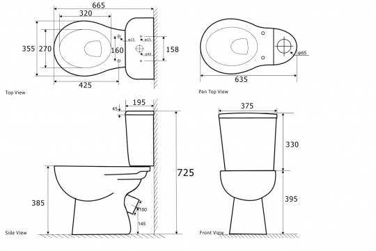 Унитаз напольный с бачком Aquatek Каир AQ2780-00 схема 3