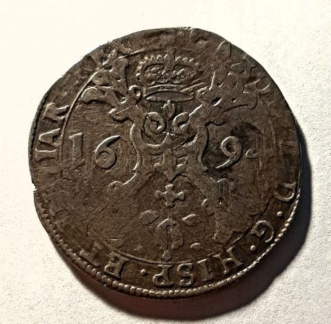 1/2 патагона 1694 Брабант Испания RARE Редкость XF