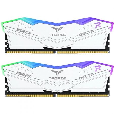 Модуль памяти DDR5 64Gb (2x32Gb Kit) Team Group 6000 T-Force Delta RGB White FF4D564G6000HC38GDC01