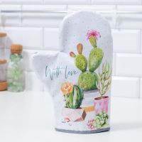 Варежка-прихватка With love, 20?28 см, саржа, 100% хлопок, ватин 250 г/м?