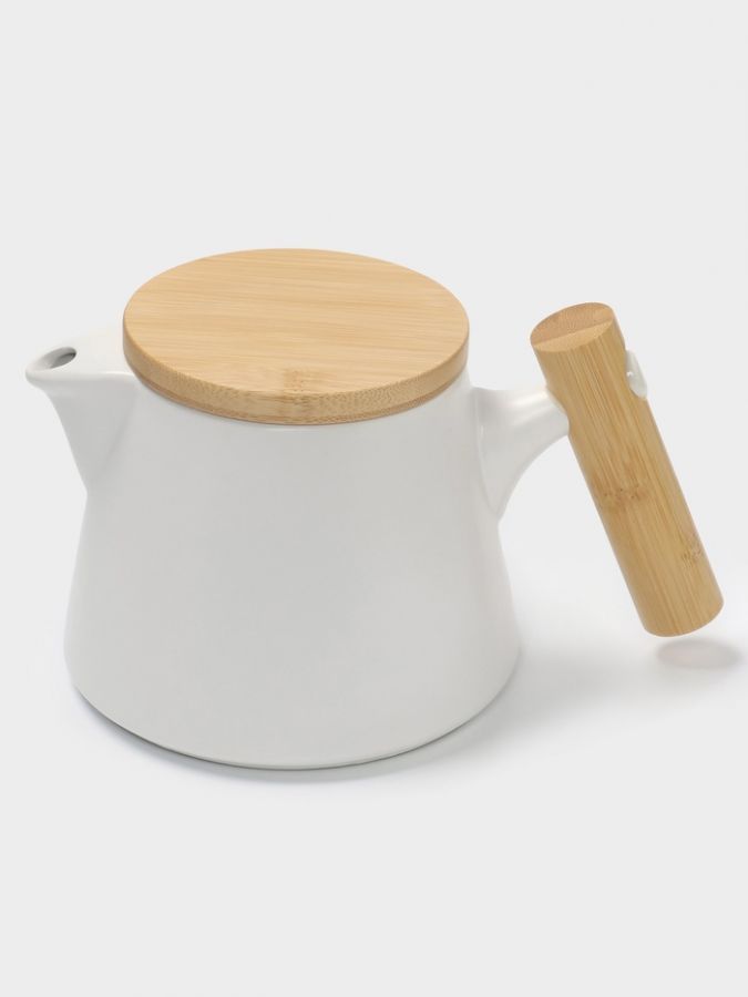 Чайник заварочный Magistro, с ситом, 750 л, керамика, белый