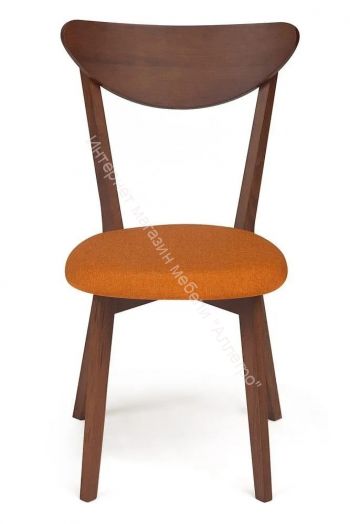 Стул мягкое сиденье/ цвет сиденья - Оранжевый, MAXI (Макси) каркас бук, сиденье ткань, 86*48.5*54.5, коричневый