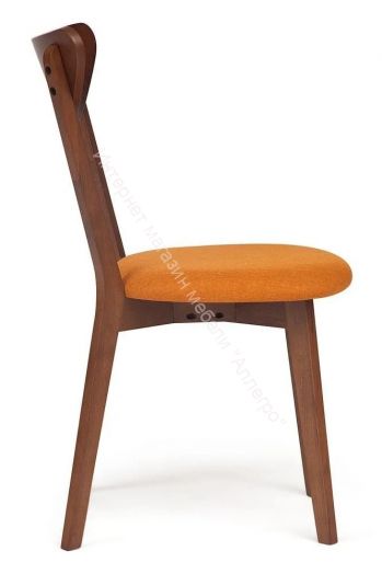 Стул мягкое сиденье/ цвет сиденья - Оранжевый, MAXI (Макси) каркас бук, сиденье ткань, 86*48.5*54.5, коричневый