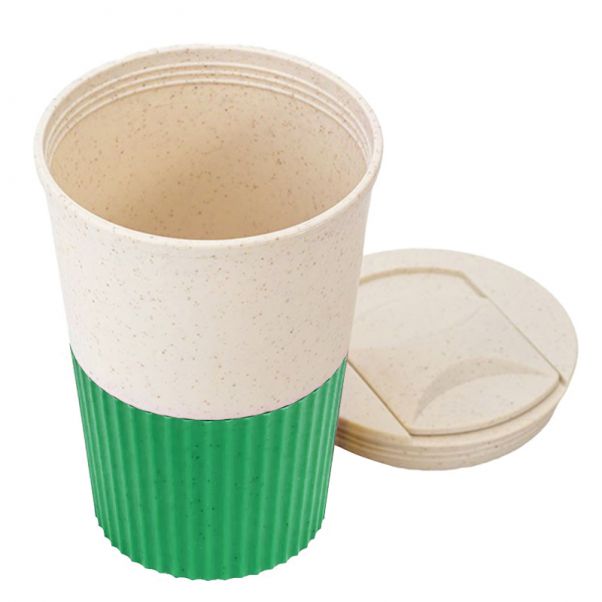 Эко стакан WAY с зеленой отделкой