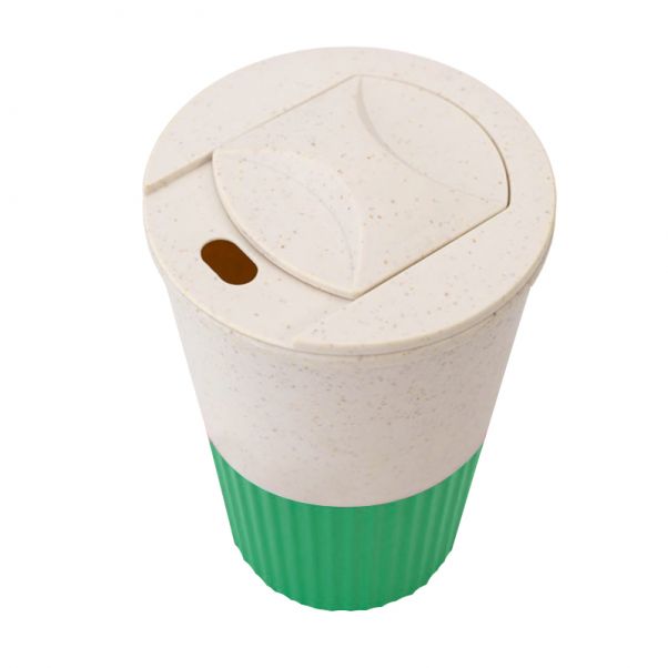 Эко стакан WAY с зеленой отделкой