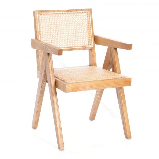 Кресло LOKI дерево вяз/ротанг, Груша (№3), 50х50х84 см