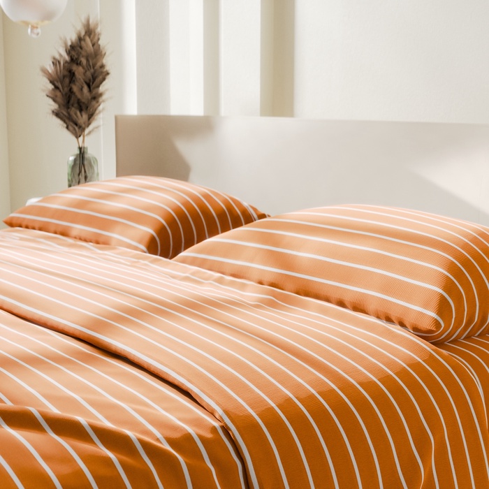 Постельное бельё Этель Евро Mustard stripes 200х217см, 220х240см, 70х70см-2 шт, 100% хлопок,поплин