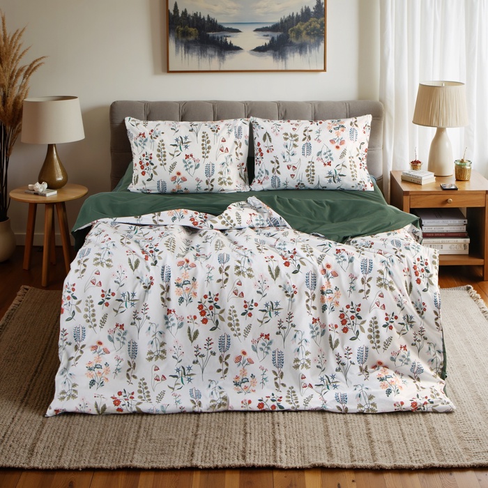 Постельное бельё "Этель" 2 сп Alpine meadow 175*215 см, 200*220 см, 50*70 см - 2 шт, поплин, хл 100%