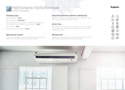 Бирюса Напольно-потолочные on/off (AUX) BLCF-H36/5R3