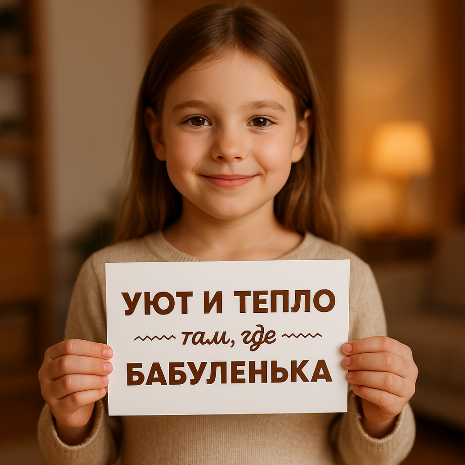 Деревянная открытка уют и тепло