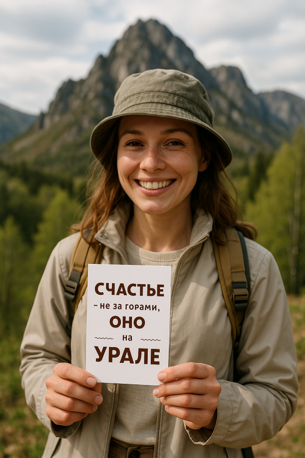 Деревянная открытка счастье не за горами оно на Урале