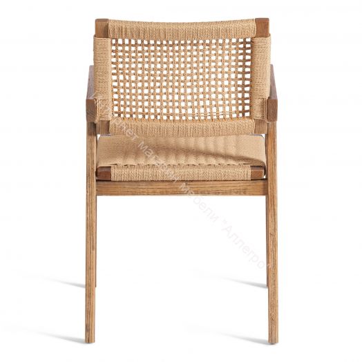 Стул VANHEIM дерево вяз/бечевка, Груша (№3), 46х45х83 см